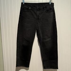 American Eagle Barrel Jeans Black Denim Size 10 Short